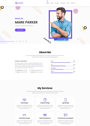 设计开发工程师个人简历网页模板