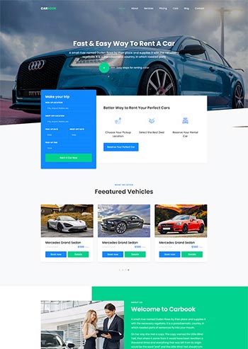 汽车租赁汽车接送Bootstrap4网站模板