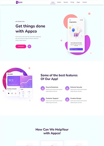 APP软件系统介绍推广网站html模板