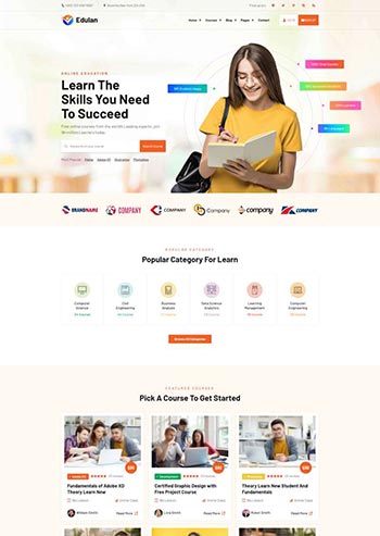 国外在线教育培训机构html网站模板下载