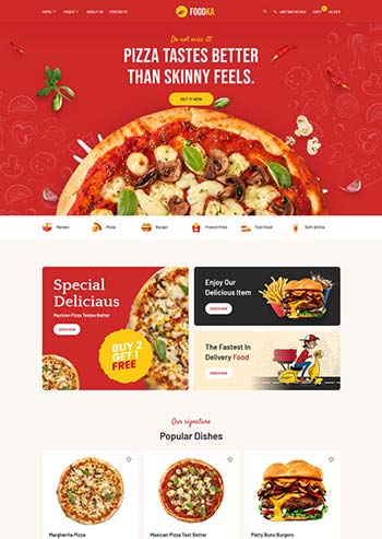 汉堡披萨企业官网HTML模板
