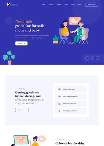 妇科产检医疗机构html网站模板