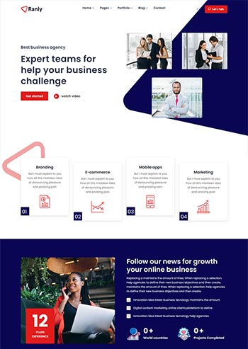 通用型企业服务企业策划公司html网站模板
